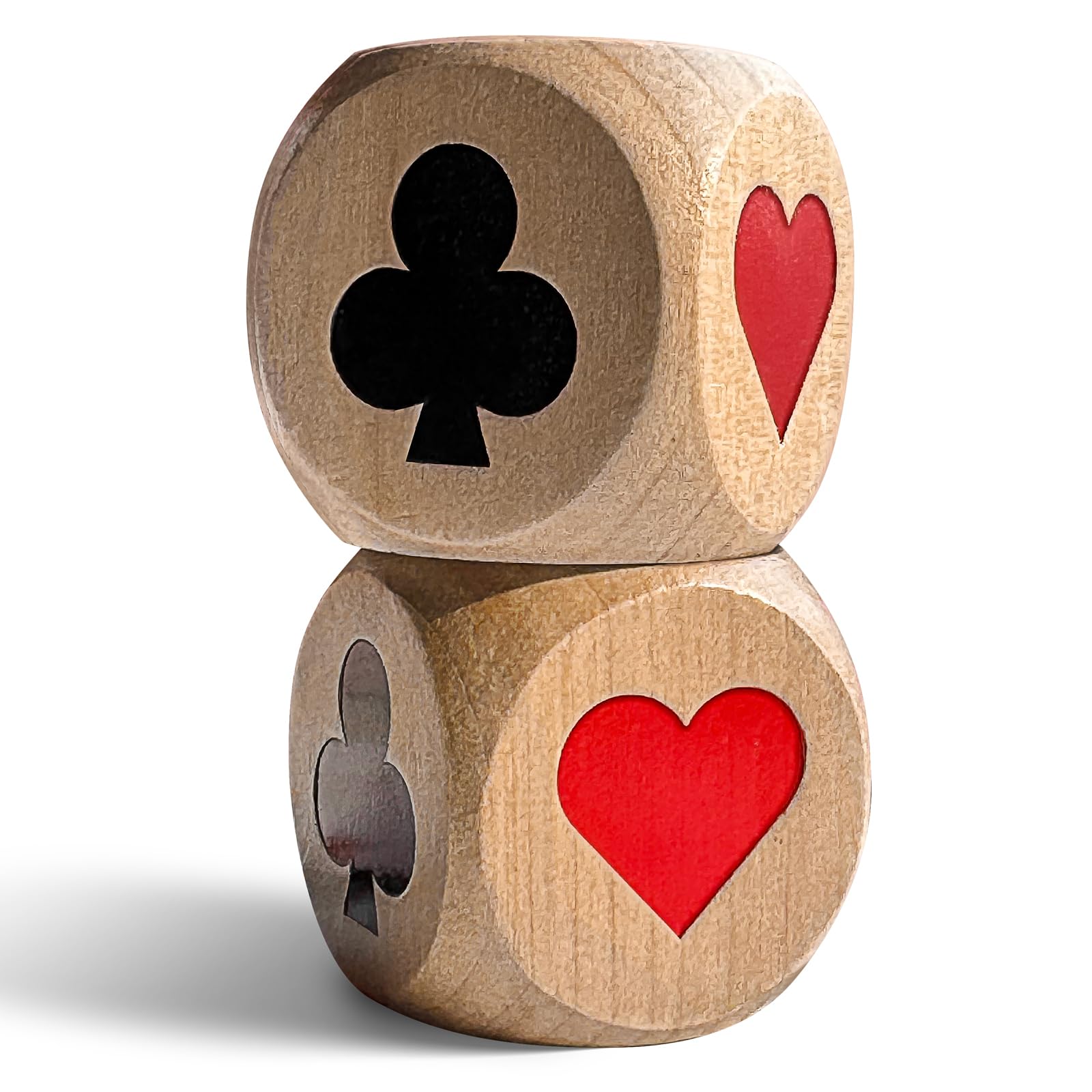 jakilee Euchre Trump Marker Dice Big Size 2Inch(5cm), 2pcs Premium Wooden Euchre Cube Trump Indicator