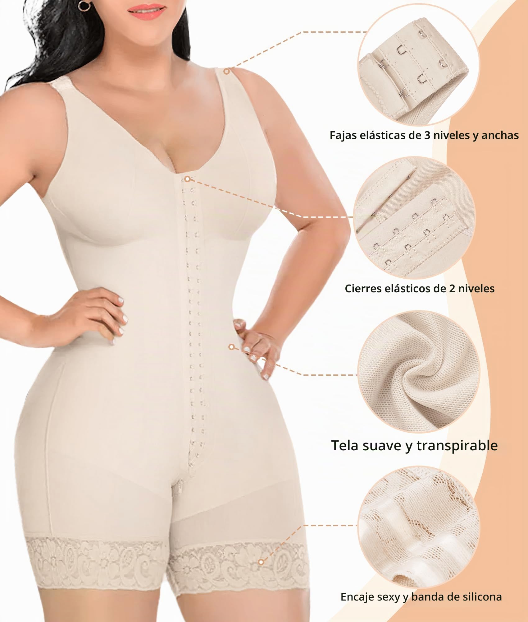 YIANNA Fajas Colombianas Reductoras Mujer Shapewear Body Moldeador Invisible