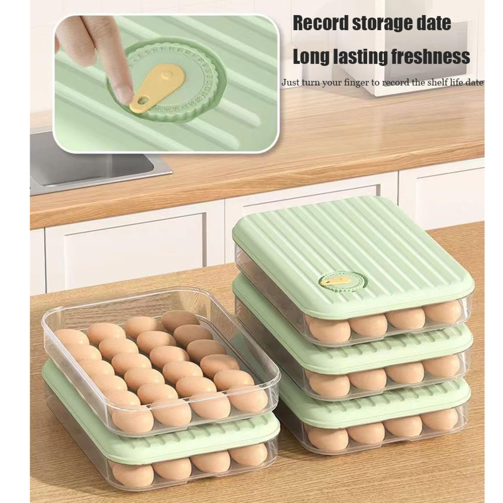Caja de Almacenamiento de Huevos de 24 Rejillas,Soporte para Huevos para refrigerador,Almacenamiento de Huevos para encimera,Organizador de Huevos,Dispensador de Huevos para refrigerador