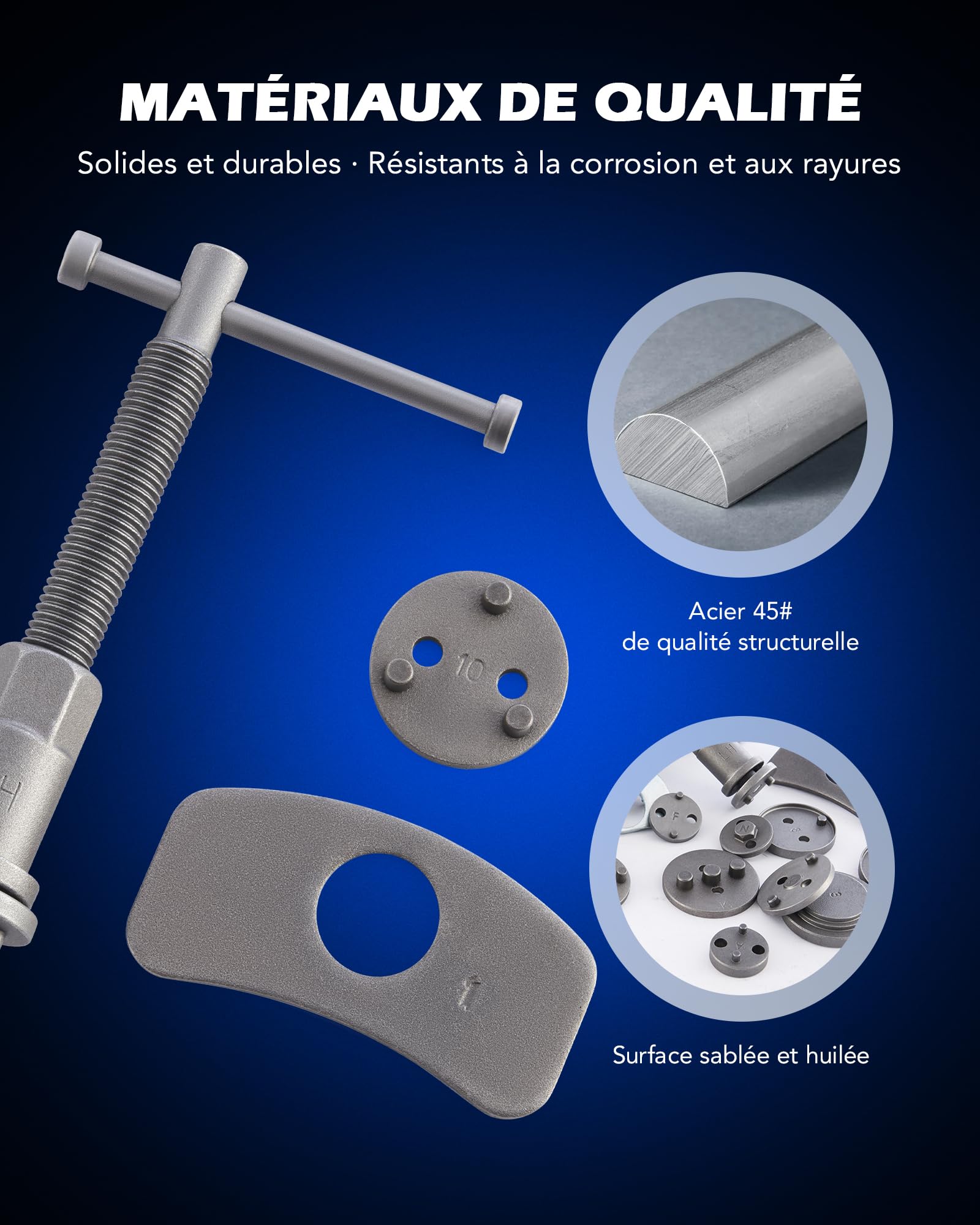 Orion Motor Tech 24Pcs Kit d'Outils de Repousse Piston Étrier de Frein avec Boulons de Poussée Plaques de Retenue Supports d'Étrier 18 Adaptateurs de Disque Outils de Mécanicien avec Mallette, Rouge