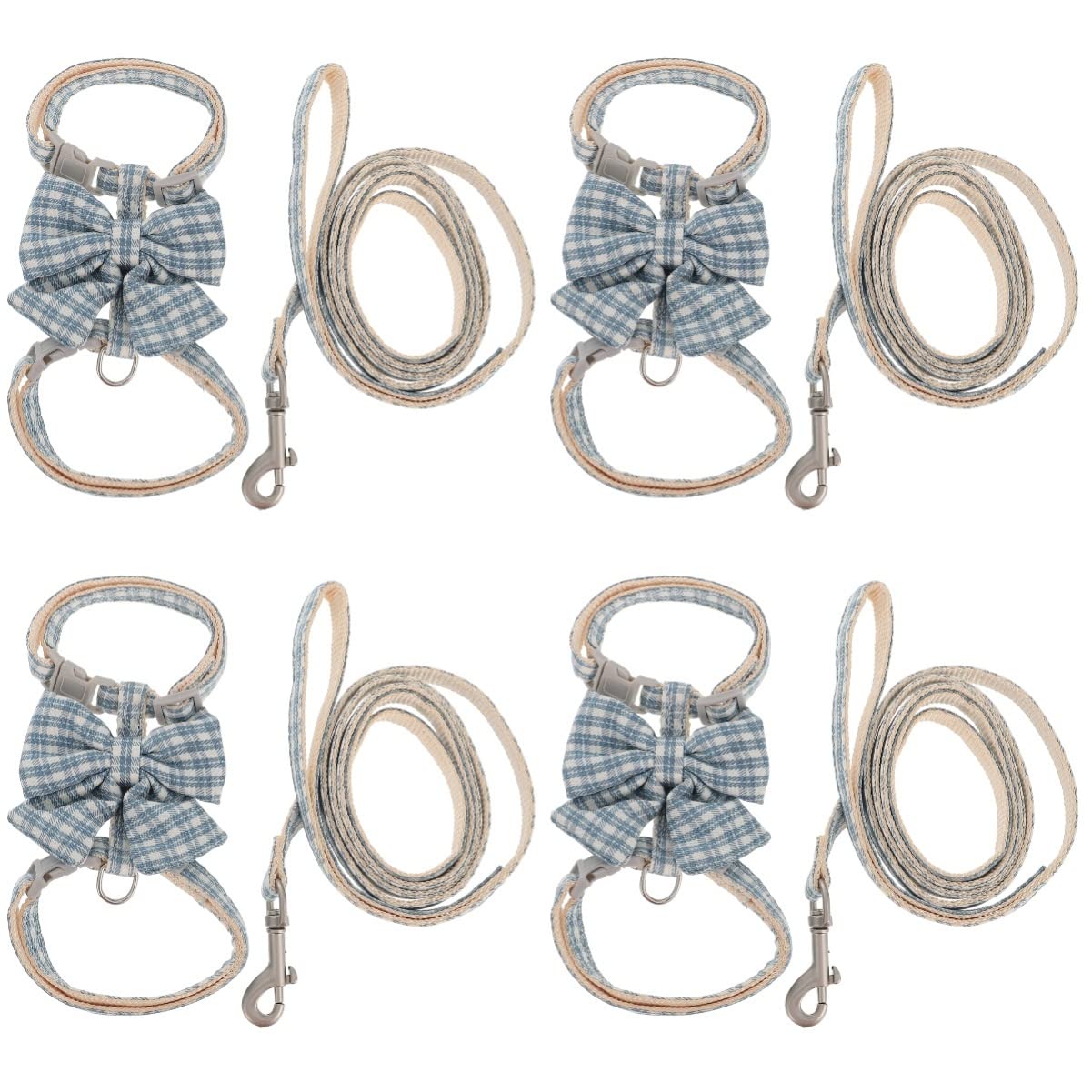 POPETPOP 4sets Pettorina Regolabile Per Gatti Con Guinzaglio Di Traction Leash Per Cani e Gattini Design Comfortevole e Stile Alla Moda Per Passeggiate Sicure