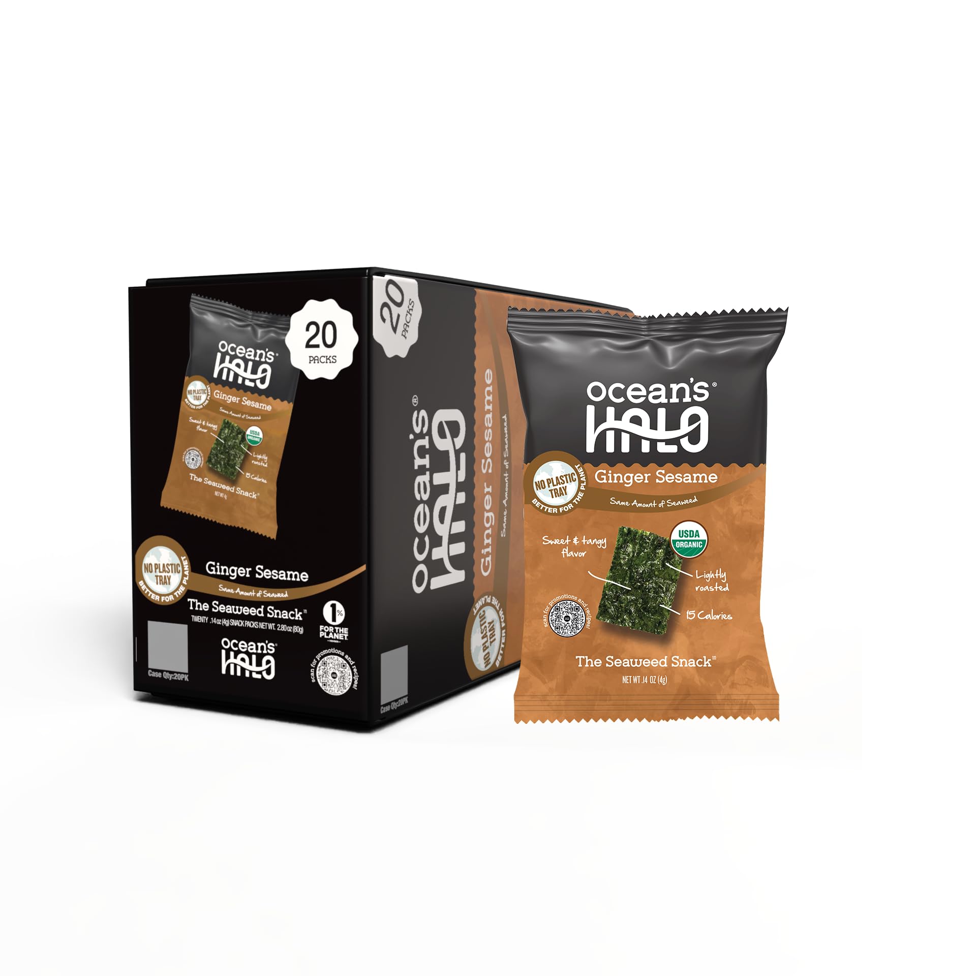 Amazon.com: Ocean's Halo Organic Seaweed Snacks – Ginger Sesame