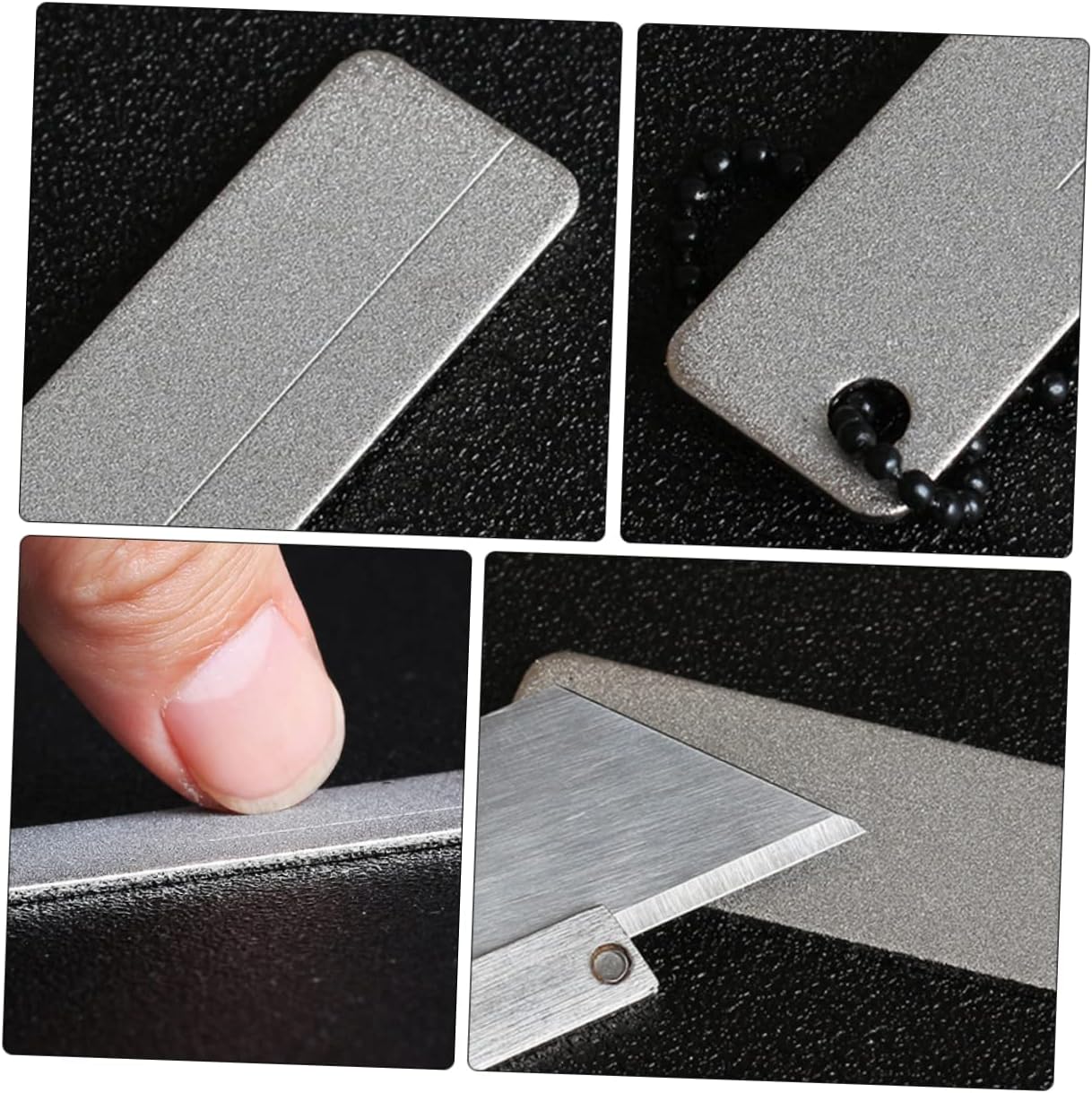 LIFKOME 4pcs Mini Grinding Tools Portable Sharpening Stone for Material Keychain Outdoor Use