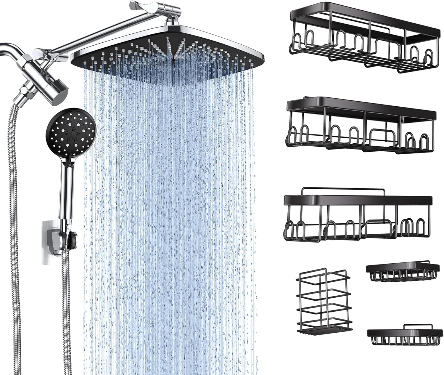 Amazon.com: Veken Wide Rain Shower Head with 6 Modes Handheld