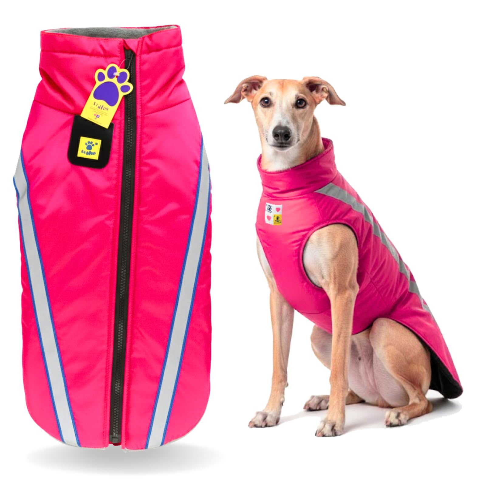 A+a Pets' Luxurious Rain & Wind' Jacket for Dogs | 25" Length | Recommended Non Slip Coat for Rain & Snow | Full Body Co