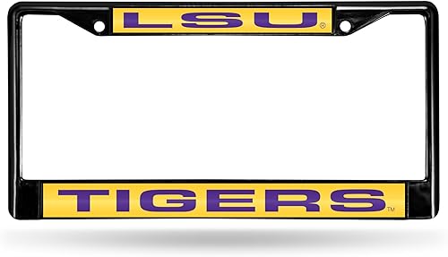 Miniatura 261 de Rico Industries NCAA Black Laser Cut Chrome Frame 12" x 6" Black Laser Cut Chrome Frame - Car/Truck/SUV Automobile Accessory