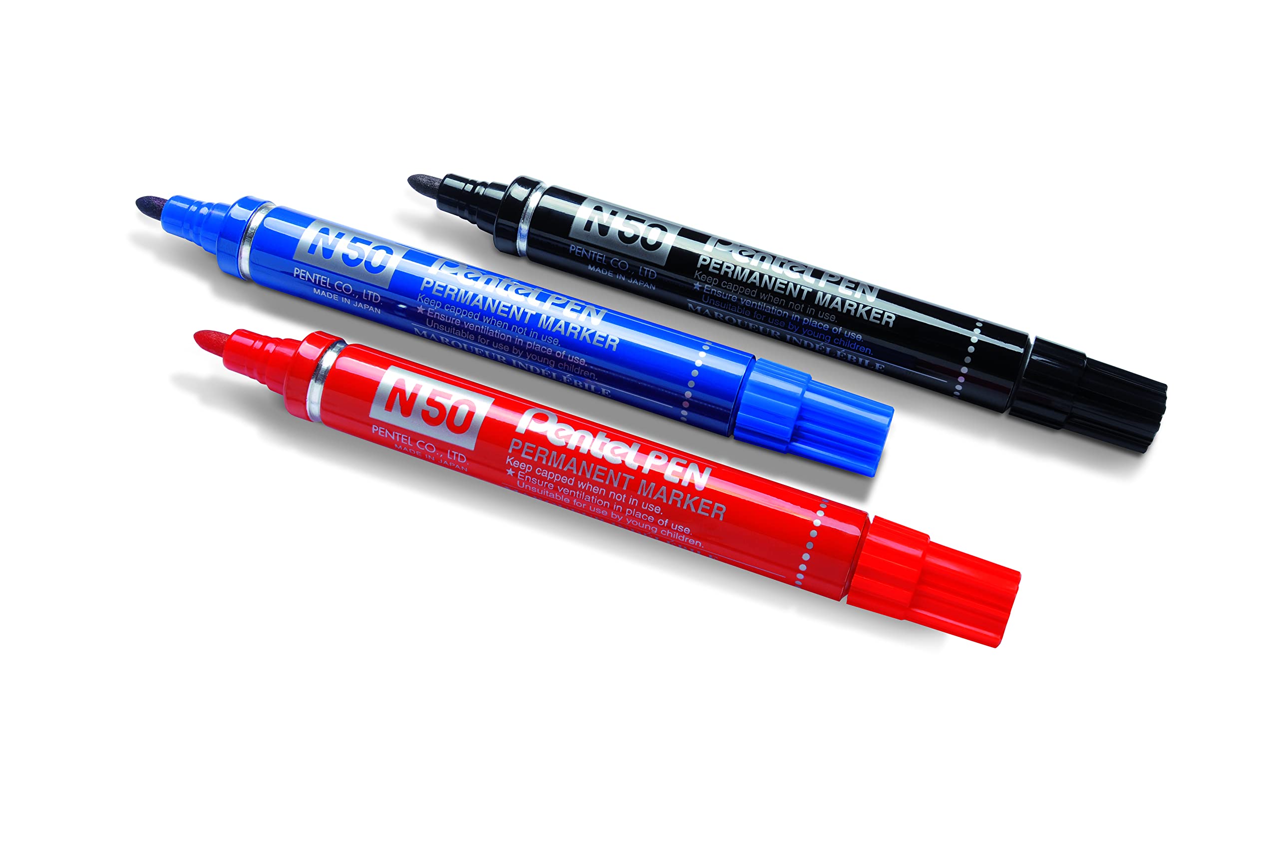 Pentel N50 – -AE corpo in alluminio, 12 pezzi nero