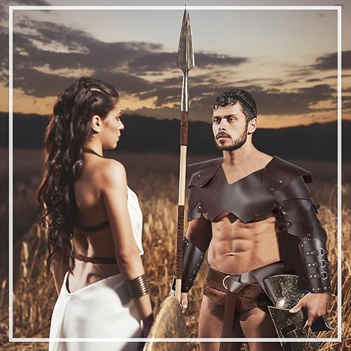 Miniatura 3 de 5 Pcs Medieval Armor Leather Belt Sword Sheath Arm Guards Viking Renaissance Costume Accessories Men Knight Halloween