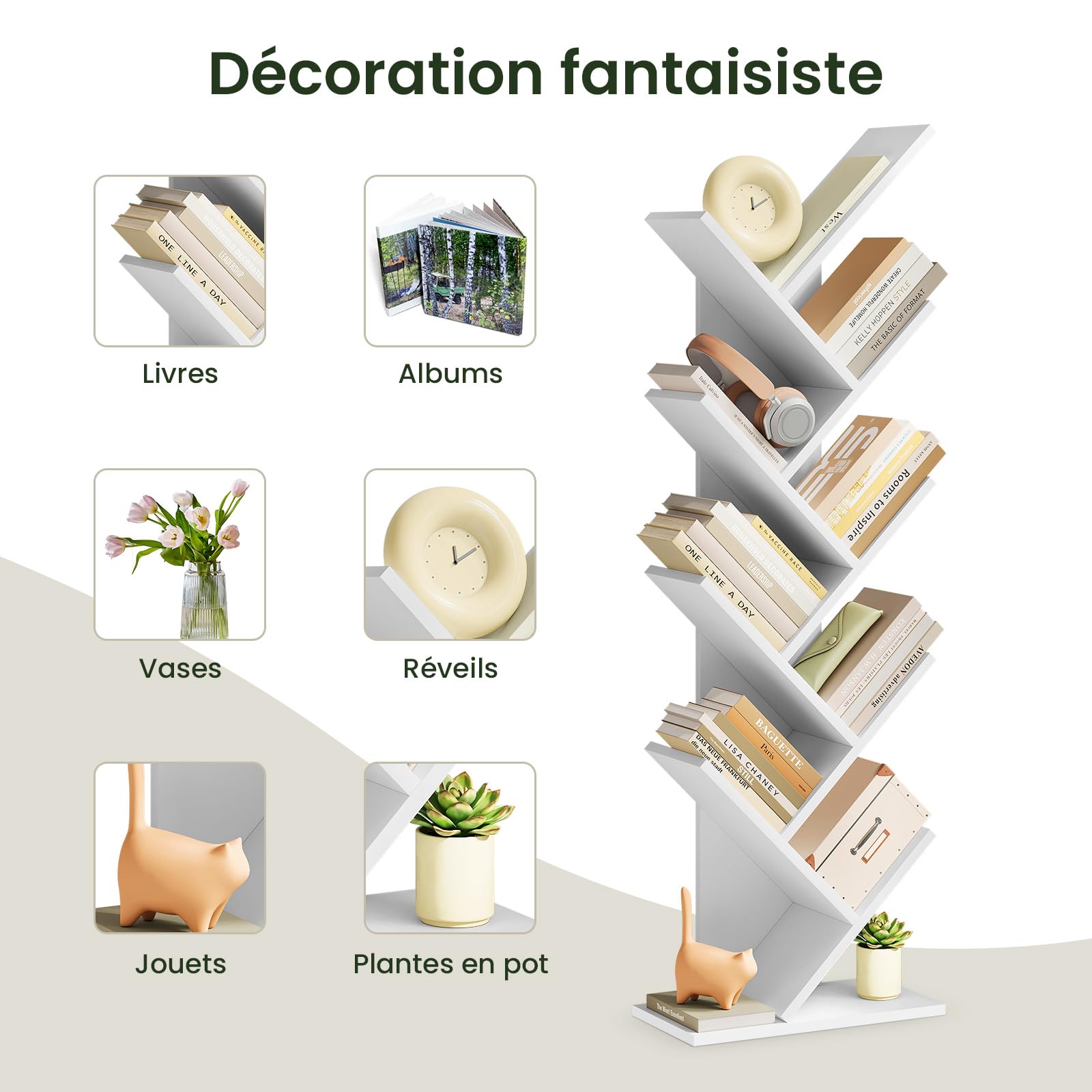 EUGAD Bibliothèque, en Forme d'arbre, 8 Niveaux