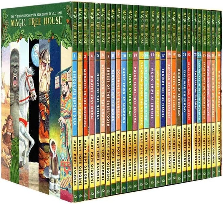 Magic Tree House 28 Series Paperback with Box The Magic Treehouse 1-28 Set Complete Collection Early Childhood Education Materials