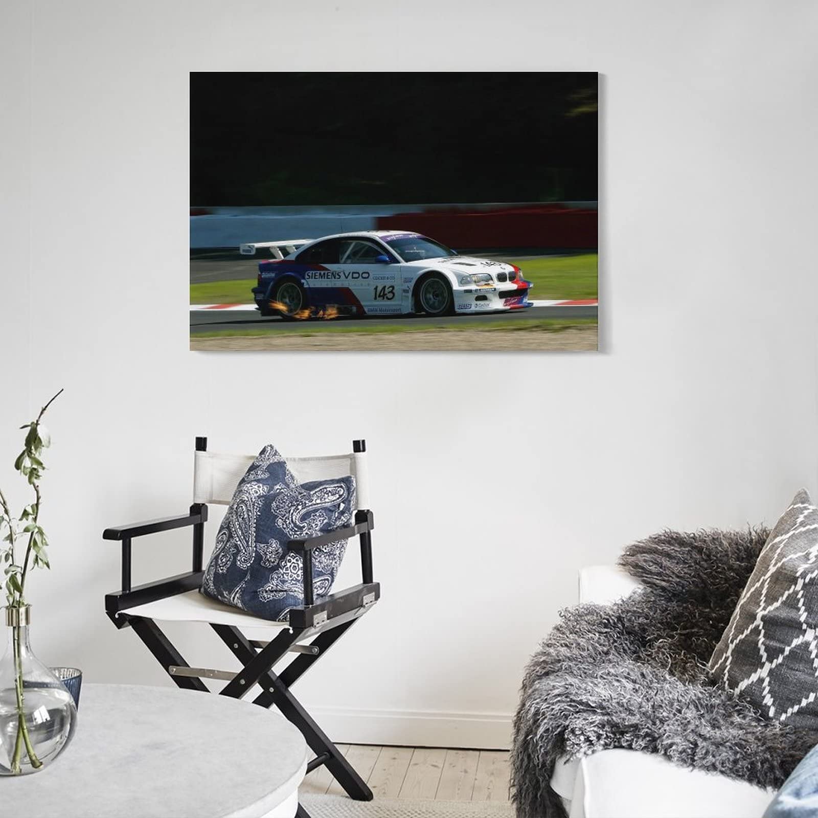 Poster per auto da corsa per BMW M3 GTR E46 Sport Car Supercar Poster Pittura Decorativa Tela Poster da Parete E Art Picture Print Moderna Famiglia Camera Da Letto Decor Poster