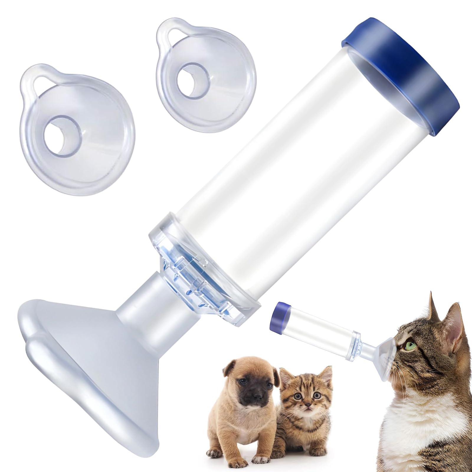 Yaolisin Inhaler Spacer for Cats or Dogs, Generic Pet Inhaler Attachment with 2 Silicone Masks of Different Size, Portable Nebulizer, Home or Outdoor First Aid, Animal Adapter for Cats and Small Dogs