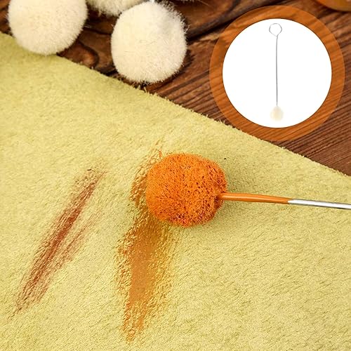 Miniatura 4 de MAGICLULU 10 Uds. Cepillo de bola de lana Daubers Herramienta de cuero de tinte de cuero, herramientas de artesanía de cuero para tintes de cuero