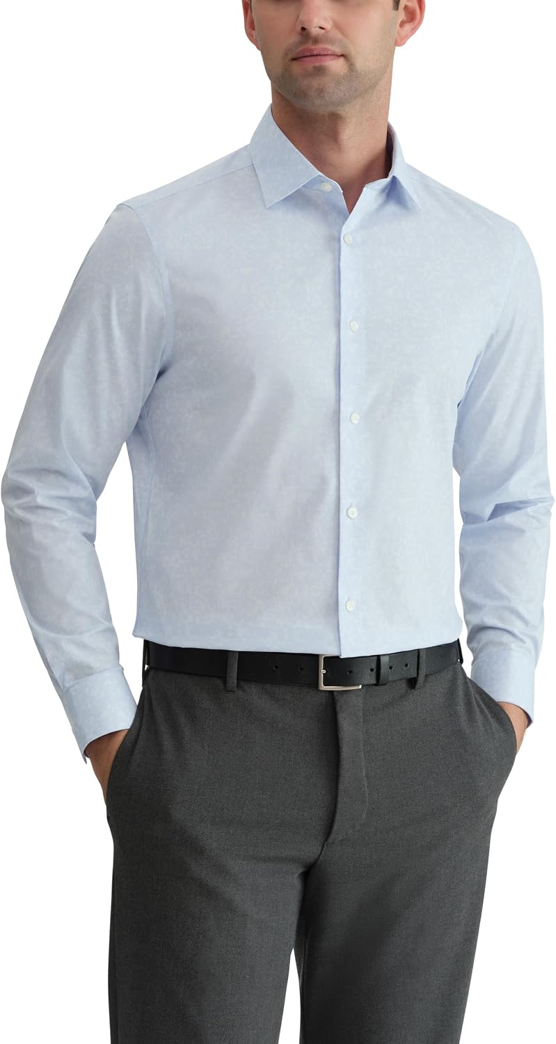 Calvin Klein Men's Dress Shirt Slim Fit Stretch Flex Collar Check