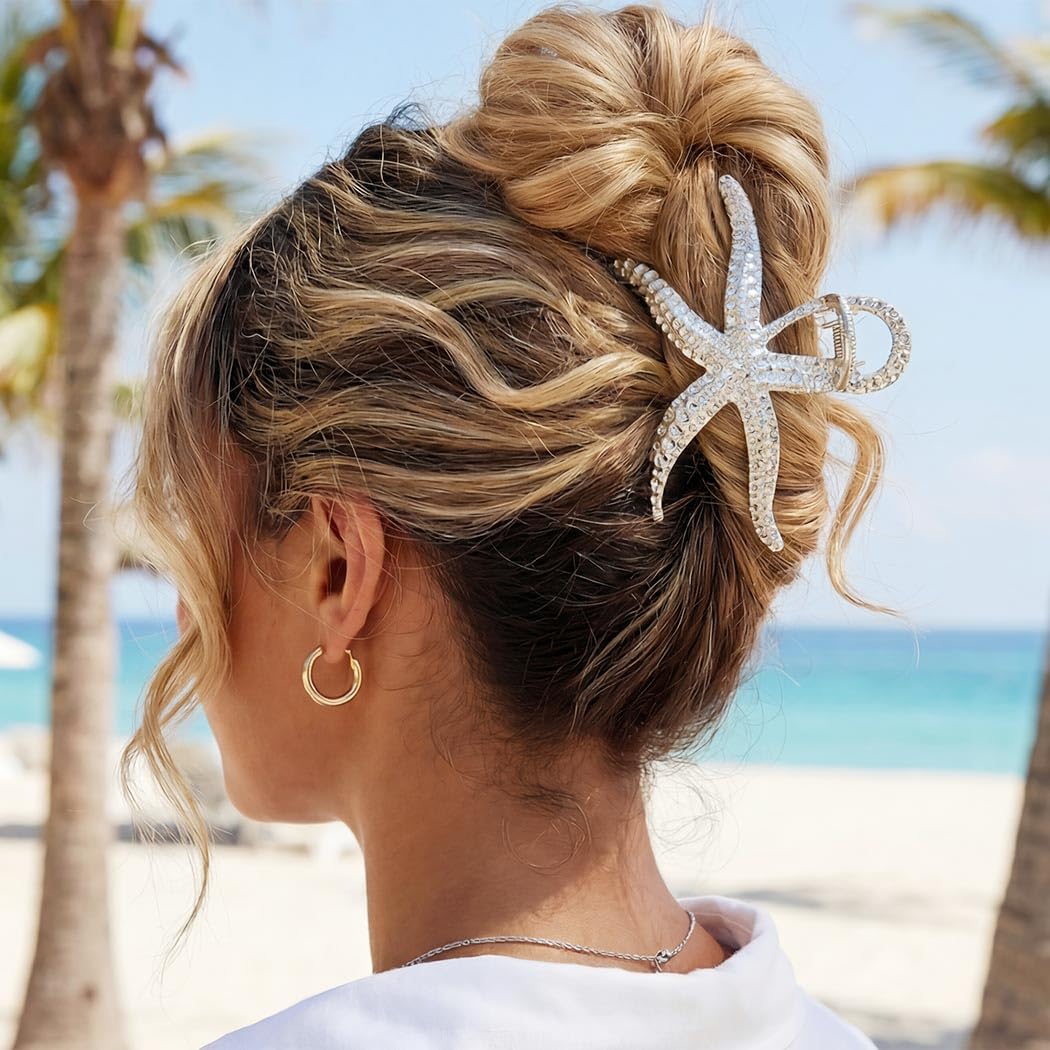 BARTOSI Starfish Claw Clips Gold Metal Hair Clips Large Hair Jaw Clamps for Thick Hair Hair Accessories for Women (Pack of 2) - Image 5
