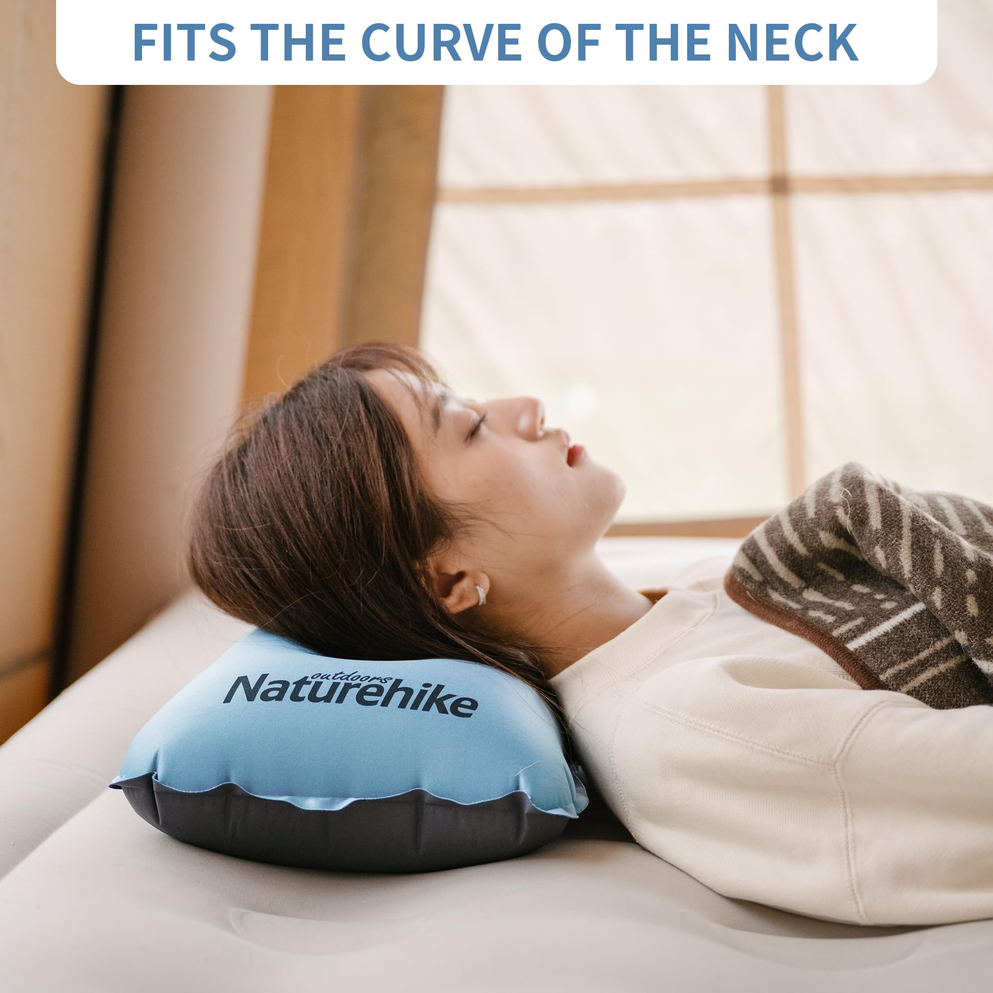 Naturehike Almohada Inflable Automática Portátil para Camping Apoyo Lumbar