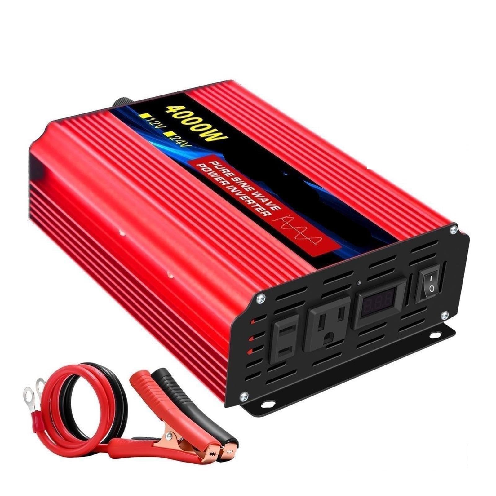 Falownik, Gniazdo 12 V/24 V na AC 110 60 HZ czysta fala sinusoidalna falownik samochodowy napięcie zasilania przenośny konwerter z diodą LED(24V)