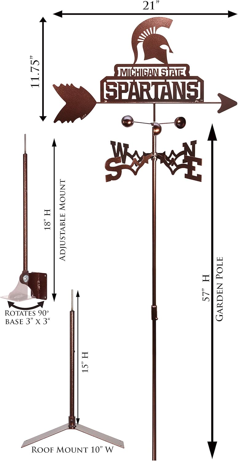 SWEN Products Michigan State Spartans Weathervane (Roof Mount Included)