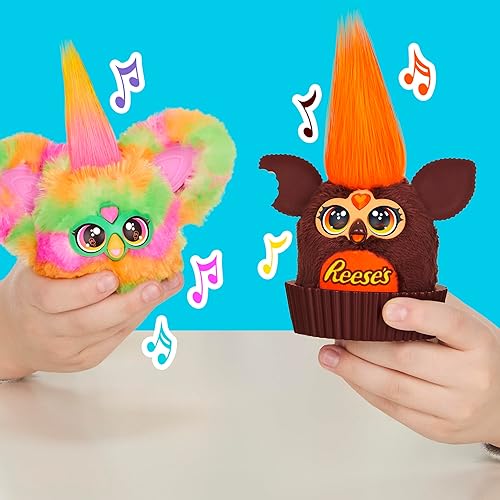 Miniatura 6 de FURBY Furblets REESE'S - Taza de mantequilla de maní pequeña de felpa electrónica de 3 pulgadas, juguetes de caramelo para niños de 6 años en
