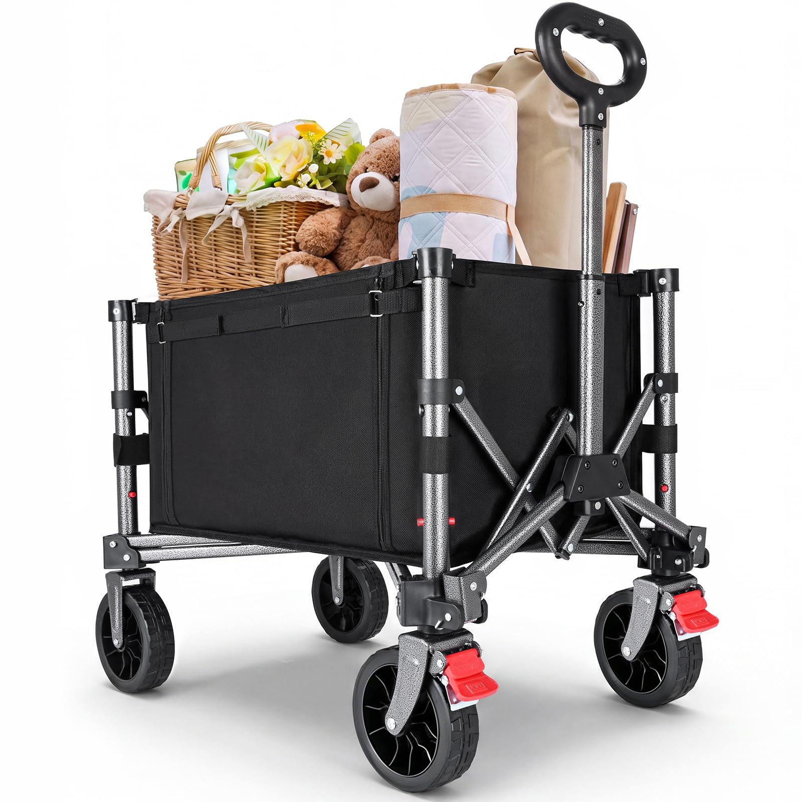Chariot de plage pliable pour le camping et les courses au quotidien