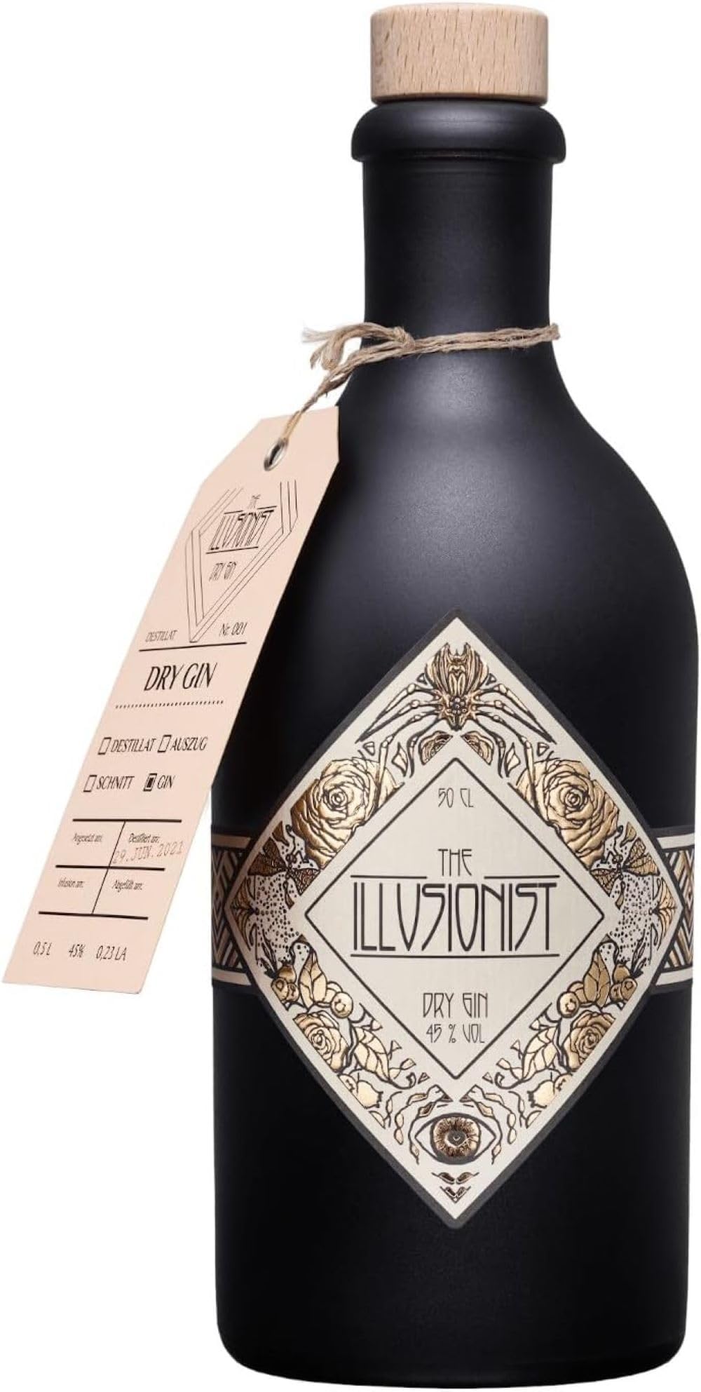 The Illusionist Dry Gin | Der Farbwechsel Gin | 16 Premium Botanicals | Floral & Fruchtig | 45% Vol. | 500ml