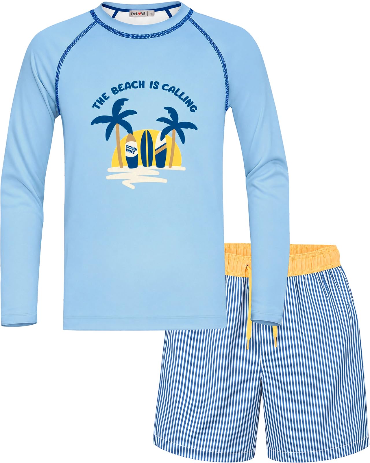 weVSwe Maillot De Bain pour Tout-Petit Garçon UPF 50+ À Manches Longues 2 Pièces Rash Guard Set