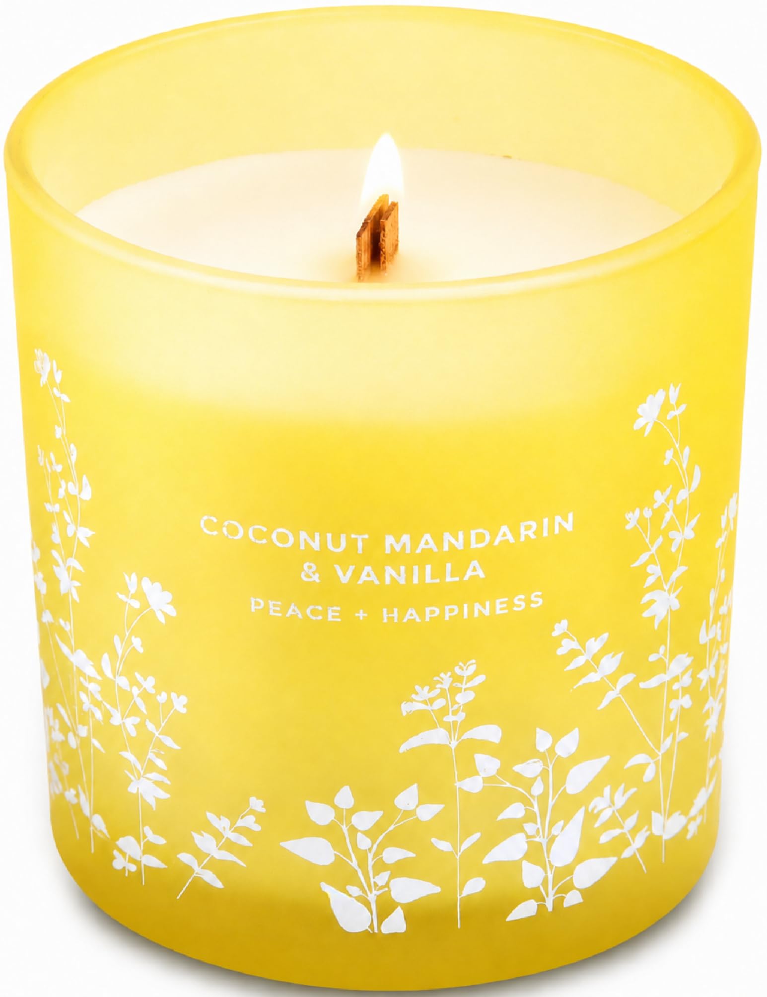 Coconut Mandarin Vanilla Soy Candle | Luksusowe świece zapachowe do domu | Duża świeca Wood Wick 300 ml | Relaksująca świeca aromaterapeutyczna prezent dla kobiet i mężczyzn