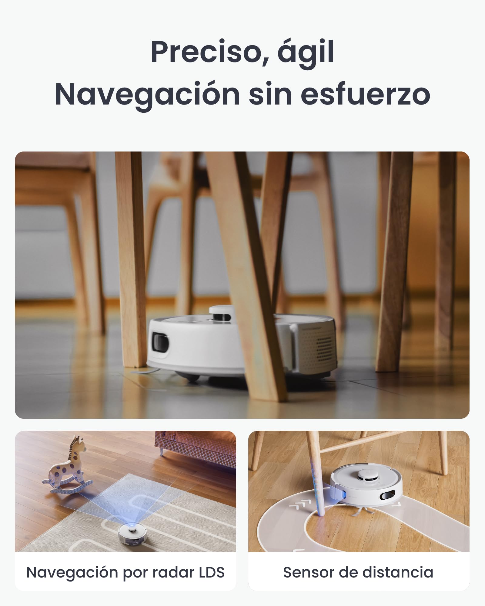SwitchBot K11+ Robot Aspirador con fregona, 6000 Pa de succión, 90 días de Recogida de Polvo, autovaciado LDS Mapeo Inteligente diseño Delgado de 3,6 Pulgadas, Compatible con Apple Home Alexa Google