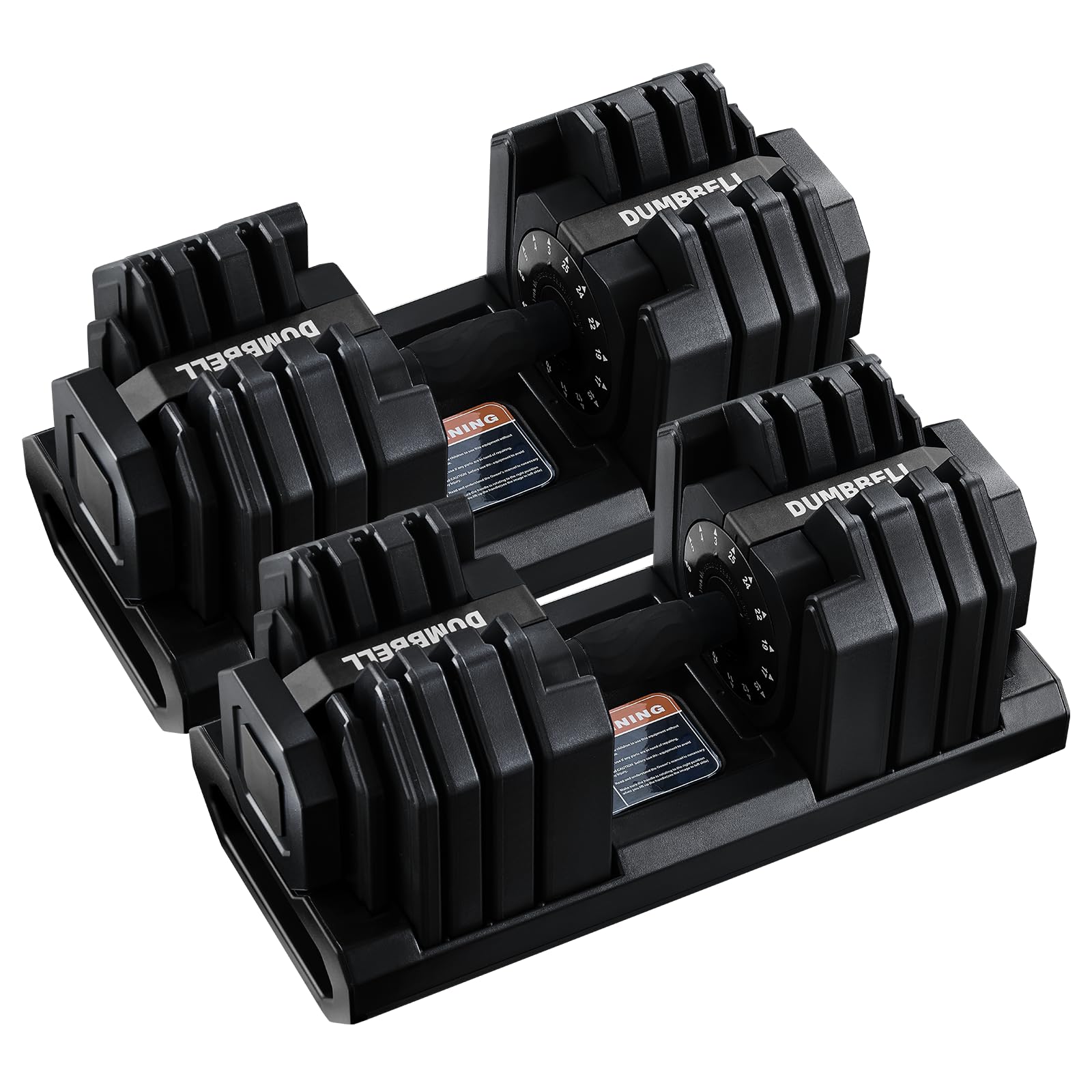 LSLIFE 25KG Adjustable Dumbbells, Dumbbells Set for Saving Place 6-in-1 Adjustable Dumbbell Weights with Safety Locking Non-Slip Handle Home Gym Strength for Full Body (Black-Pair, Style 3-25KG)