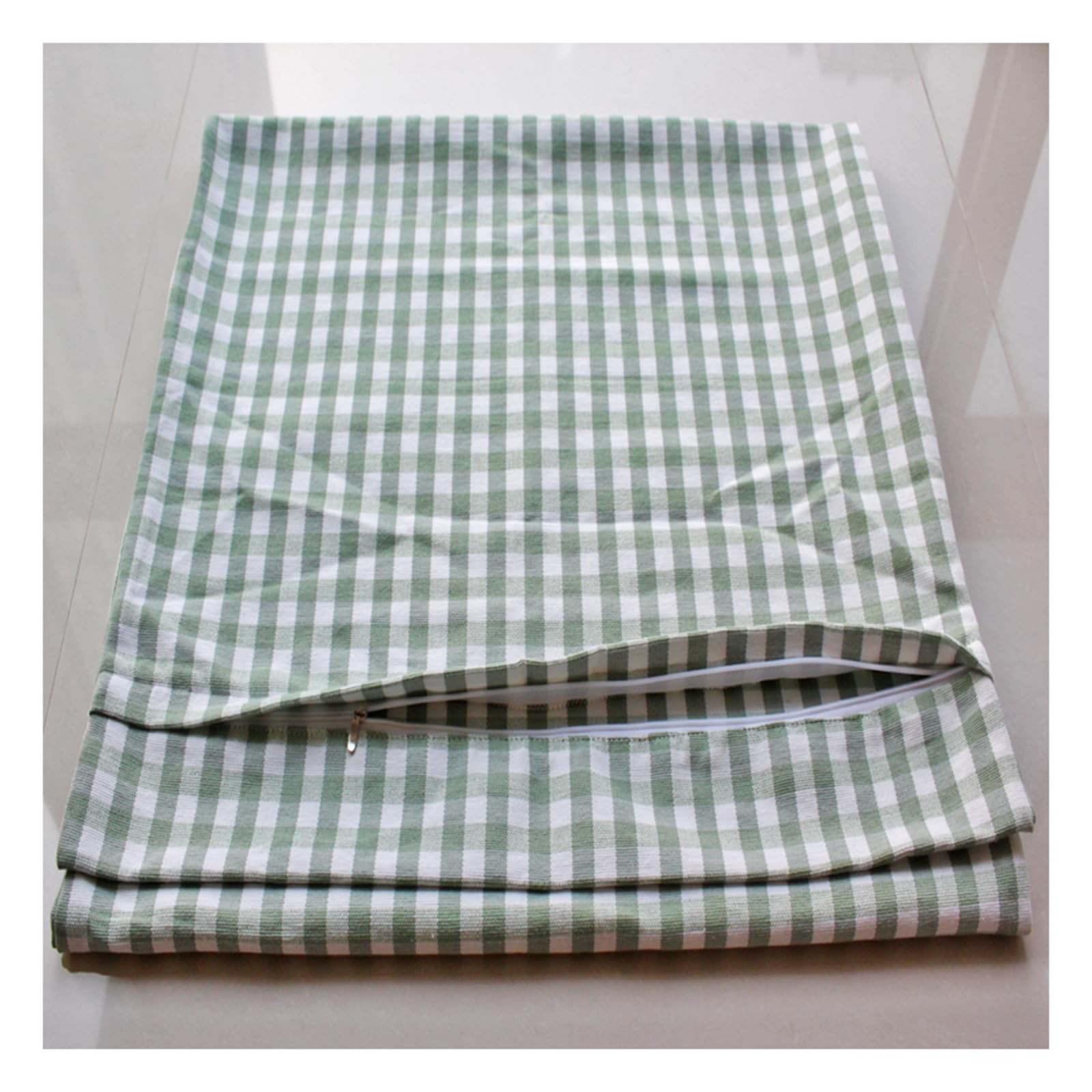 Funda de colchón para futón japonés de lona lavable 130 x 65 cm a cuadros