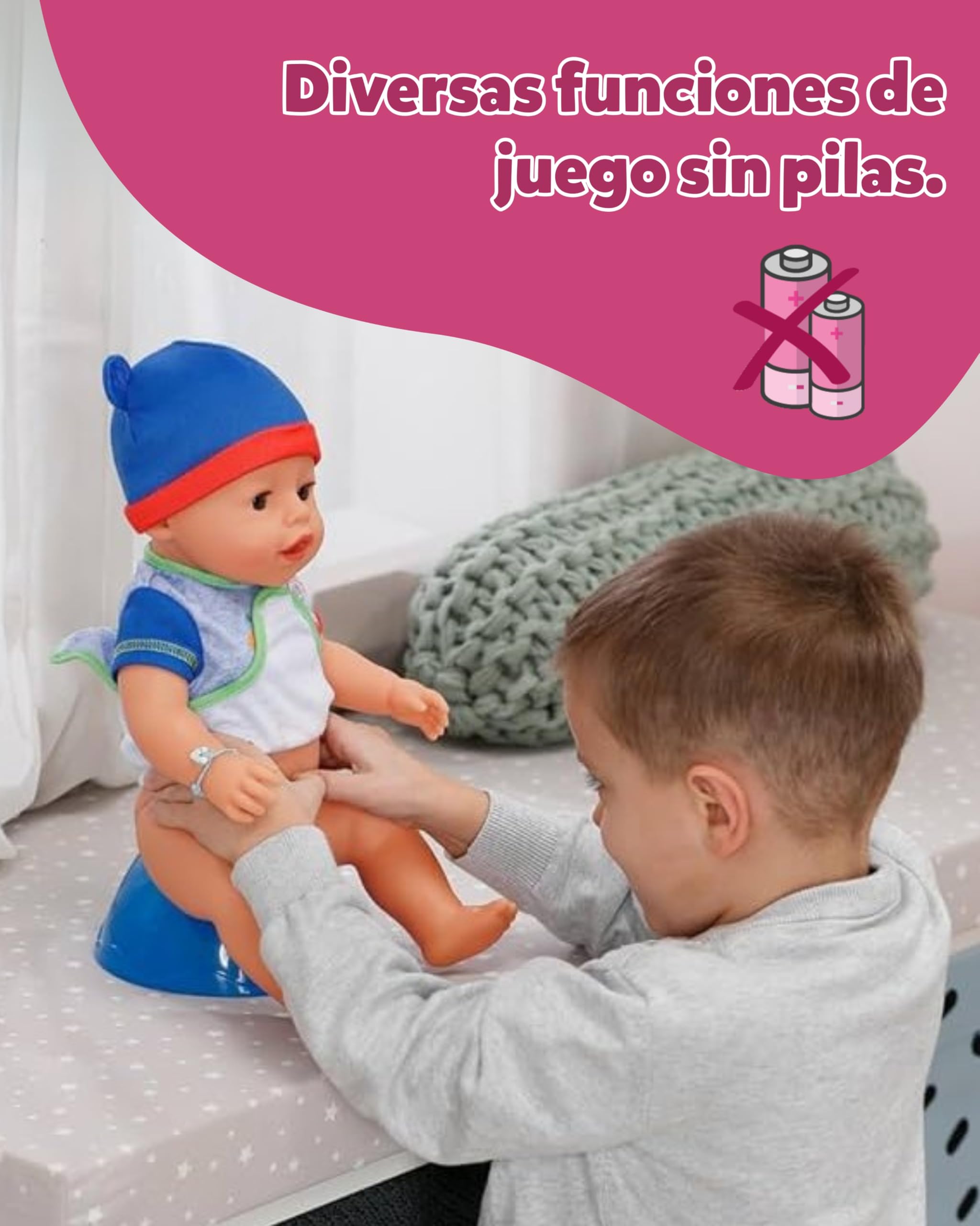 Baby Born Jonas - muñeco de 43 cm con 10 Funciones, Accesorios y Pelele incluidos. Funciona sin Pilas. Apto para niños a Partir de 3 años. | Accesorios incluidos, mono incluido, funciona sin pilas, a partir de 3 años