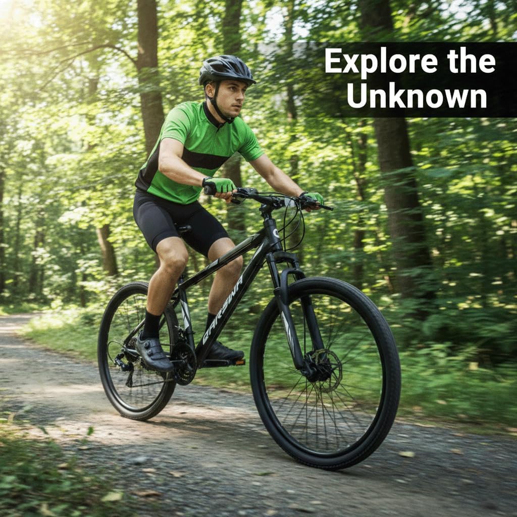 26/27.5 Inch Mountain Bike for Men and Women, Lightweight Aluminum Frame MTB with Dual Disc Brakes & 21-Speed Trigger Shifter, Comfort Foam Seat Adult Bicycle for Trail & Outdoor Riding
