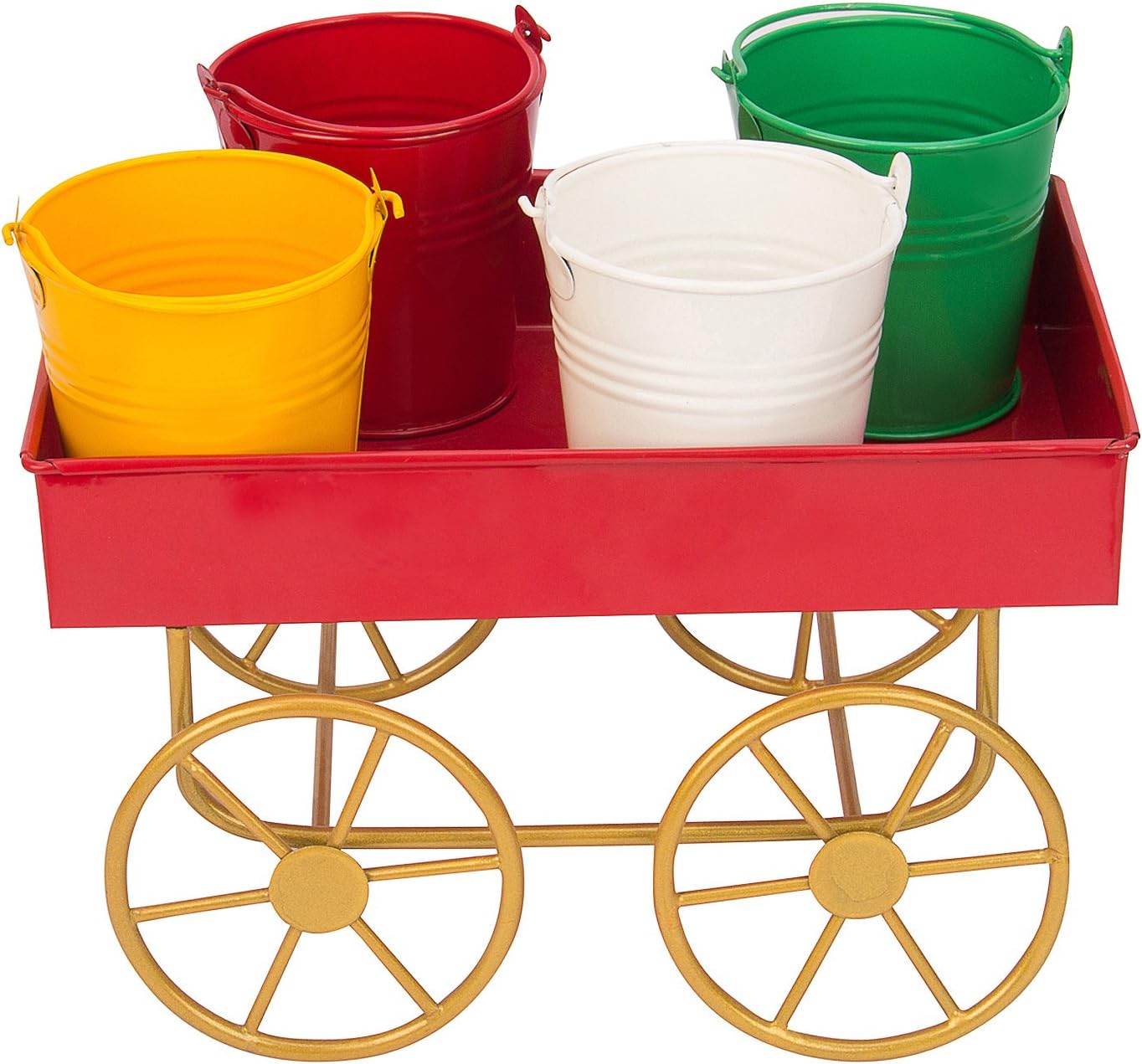 NUHA Basket/Rickshaw/Cart with 4 buckets for kitchen, Dining table, flowers, home decoration, home decor, return gift, gifting, birthday