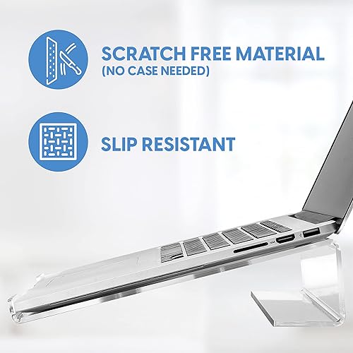 Miniatura 5 de Mammoth DuraClear - Soporte acrílico para laptop y monitor, accesorios ergonómicos de escritorio para mayor productividad y comodidad