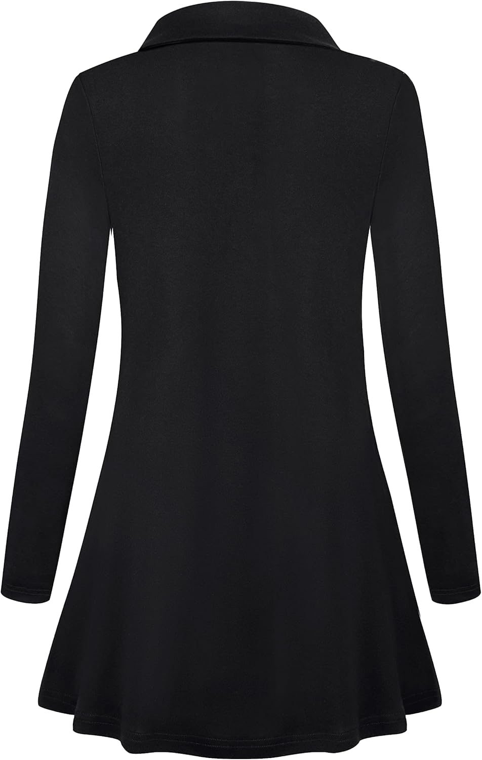 Miusey Womens Zip Up Tunic Sweatshirt Collar Neck Lightweight Long Jacket Cardigans - Image 3