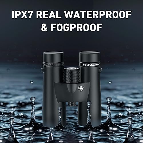 Miniatura 4 de Prismáticos HD de 10 x 42 para adultos de alta potencia con adaptador de teléfono, trípode y adaptador de trípode, binoculares impermeables IPX7 con