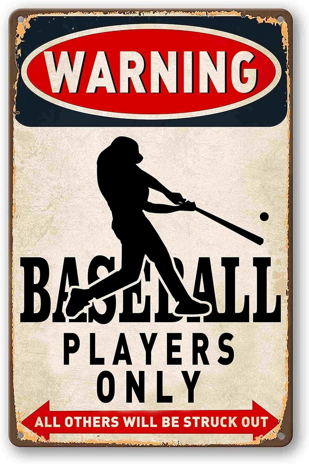Baseball Vintage Metal Tin Sign Posters Wall Art Aluminum Sign For Cafe Bar Garden Home Bathroom Decoration 16x12 inch