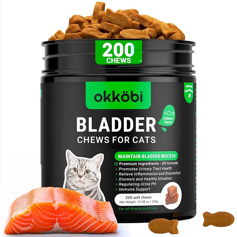 Suplemento fitoterápico urinário para gatos com cranberry, D-manose e raiz de marshmallow OKKÖBI — 200 unidades