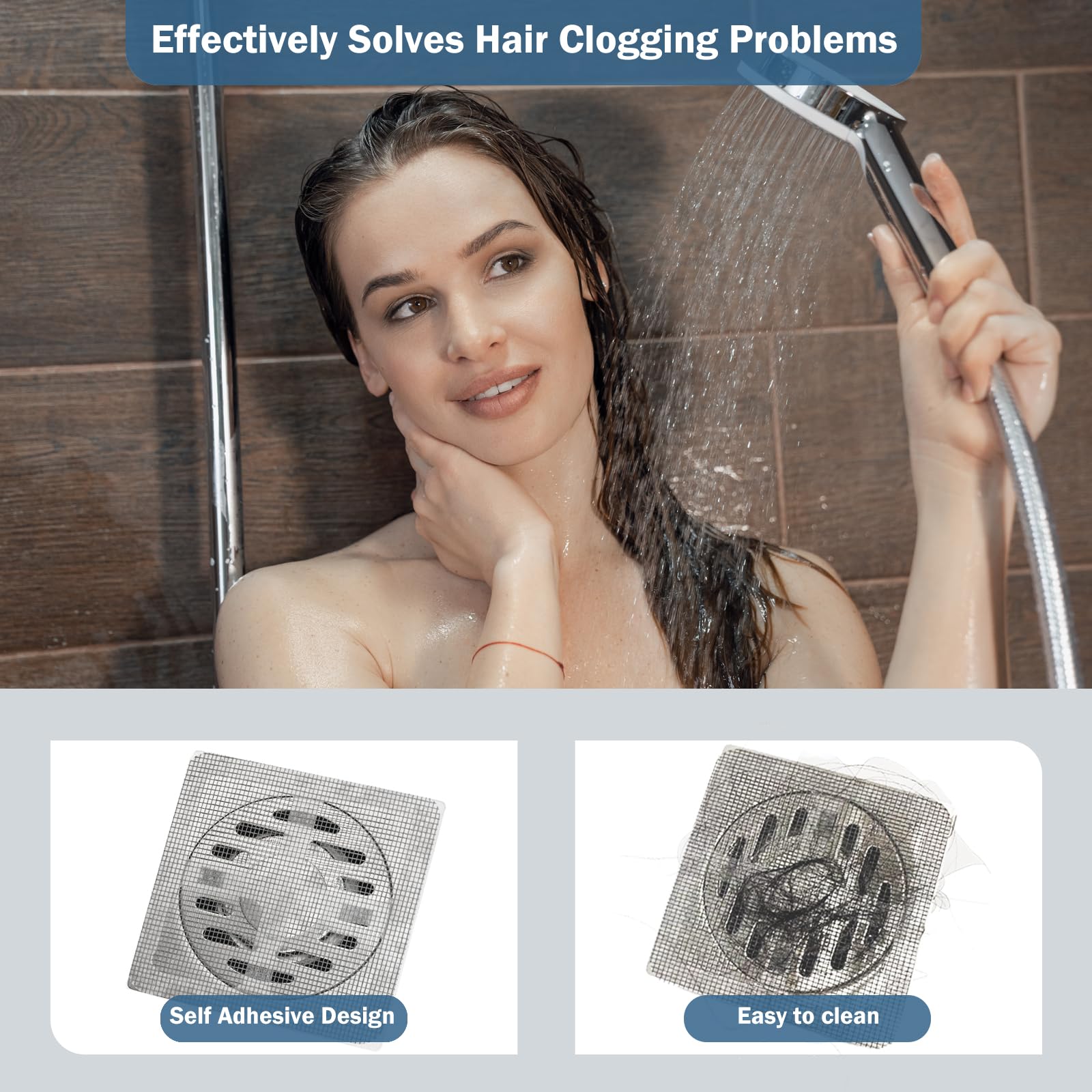 Captador de pelo de drenaje de ducha, paquete de 10 trampas desechables para drenaje de ducha, cubiertas de filtro de drenaje de piso mejoradas para atrapar el cabello, pantalla de drenaje para