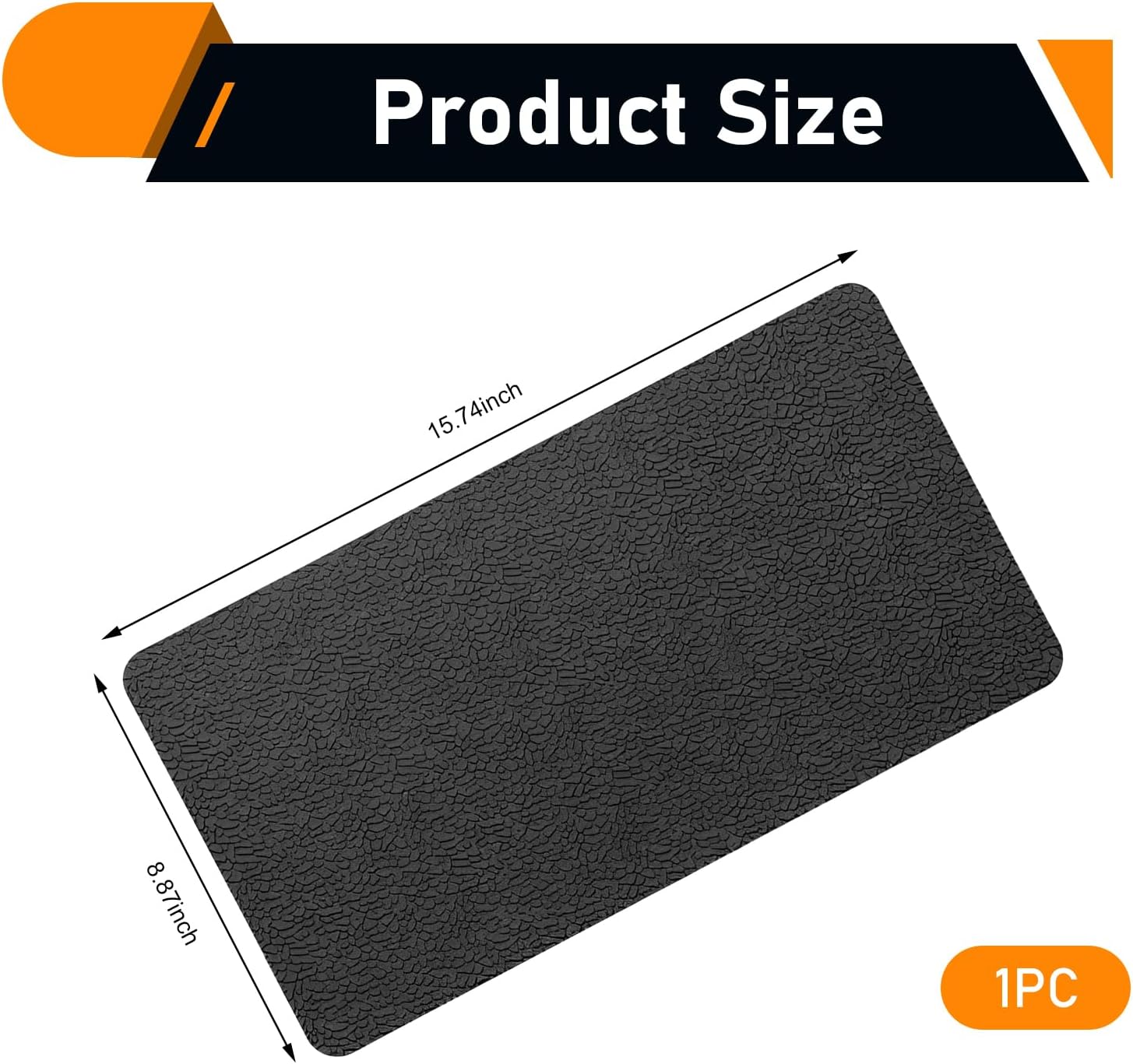 Car Dashboard Non Slip Mat, Anti-slide Multifunctional Storage Mat for Phones Keys Sunglasses Coins, Washable High-temperature Resistant Sticky Pad, for Most Vehicles (Black)