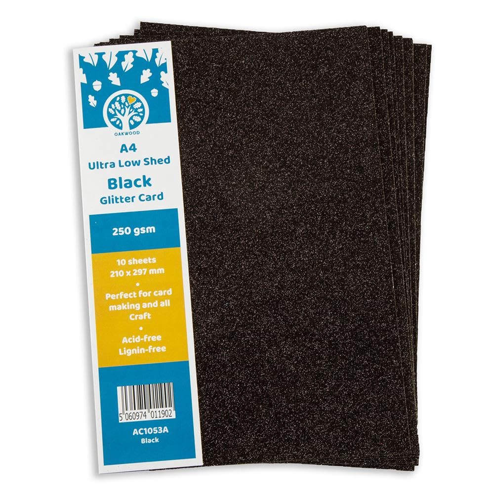 Oakwood Archer Black A4 Low Shed Glitter Card