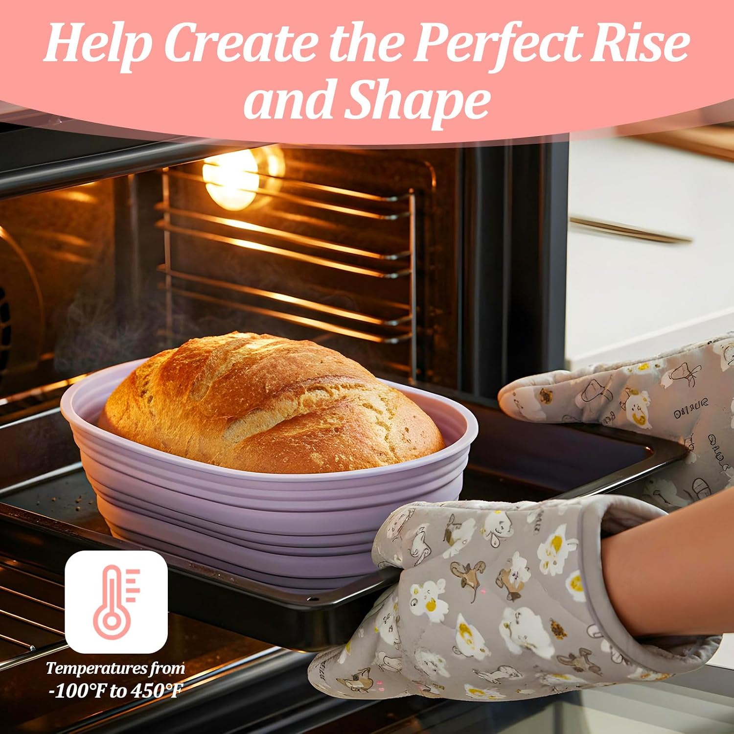 4 Pcs Silicone Bread Proofing Baskets, 10 Inch Foldable Oval Banneton Basket Sourdough Bread Baking Supplies Dough Proofing Bowl for Making Breads (4 Colors)