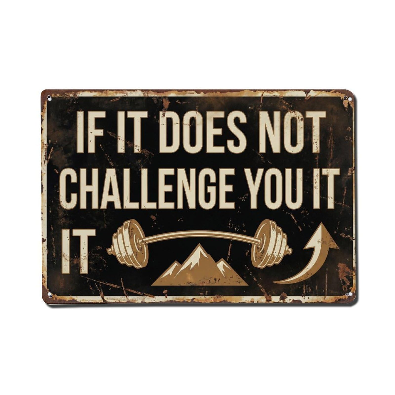 Not Challenge You Fitness Retro Motivational Slogans Metal Tin Sign Plaque Wall Decor for Cafe, Club Bar, Office, Home Garden Metal Poster 8x12Inch