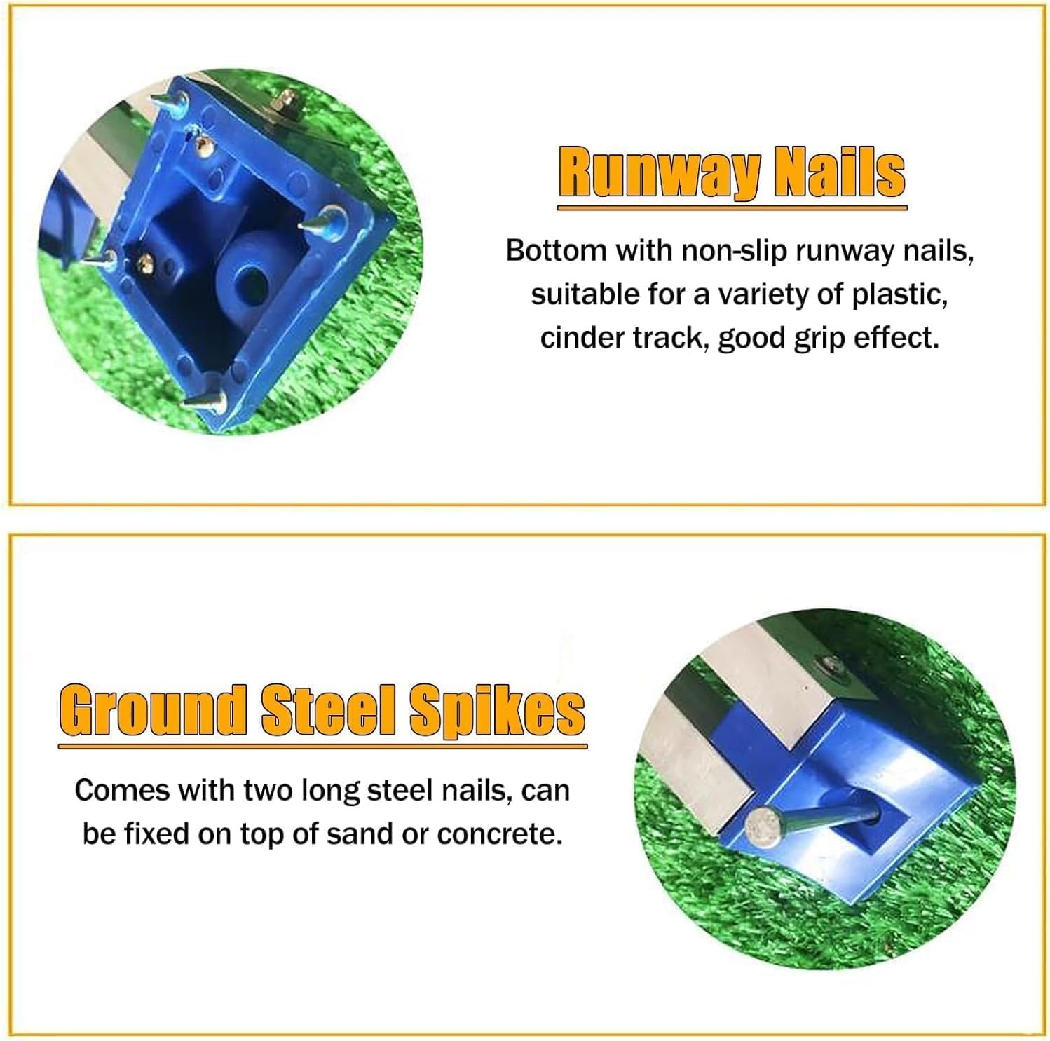 Adjustable Starting Block Track and Field - 21 Rear/Front & 6 Pedal Angle Adjustments, Aluminum Alloy Ground-Mount Track Starting Blocks for Sprinters, Runners, Plastic Runway/Cinder Track