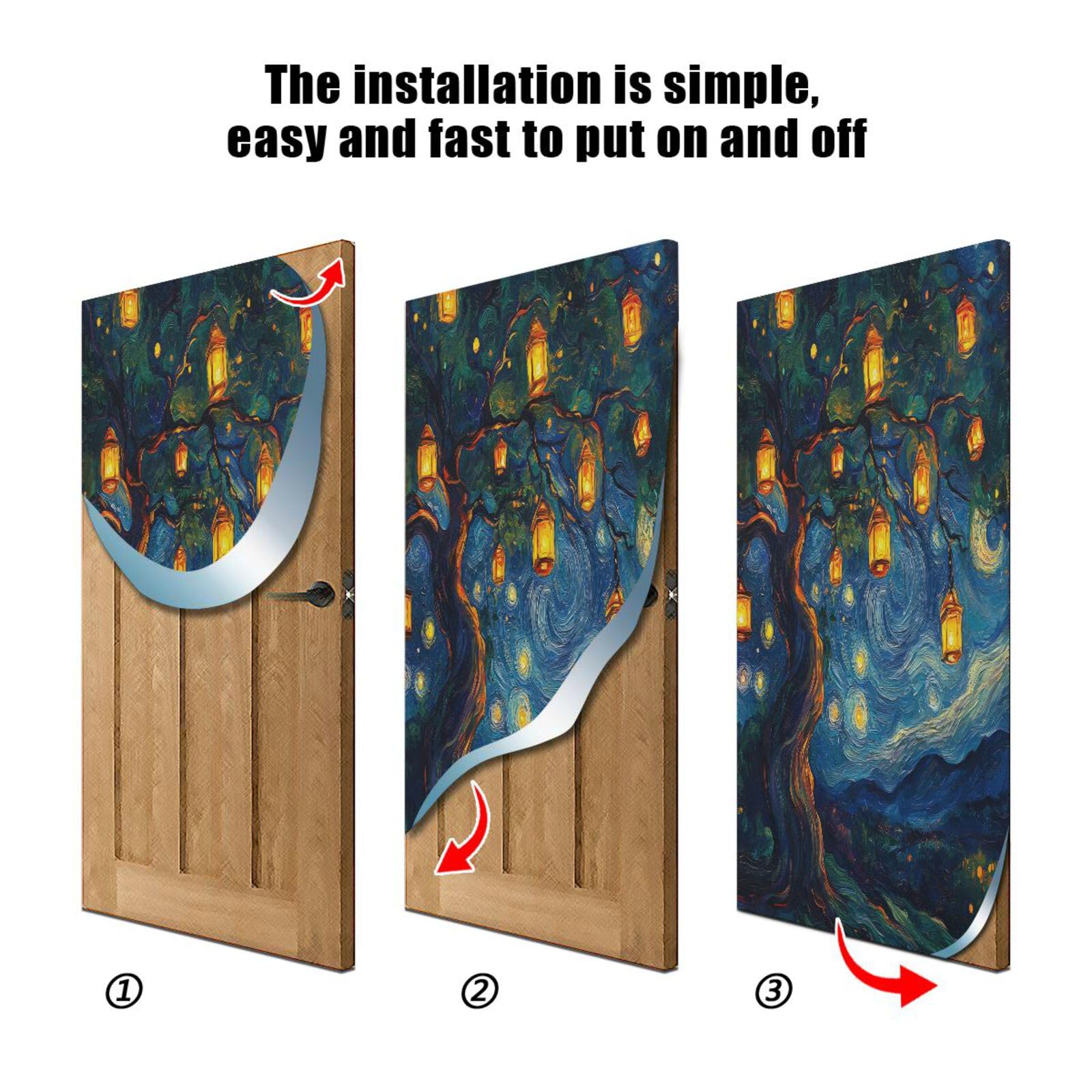 Nander A Tree Hanging Lanterns Door Cover Party Accessory,Festivals Party Supplies Door Covers Indoor Outdoor Christmas Decoration 32