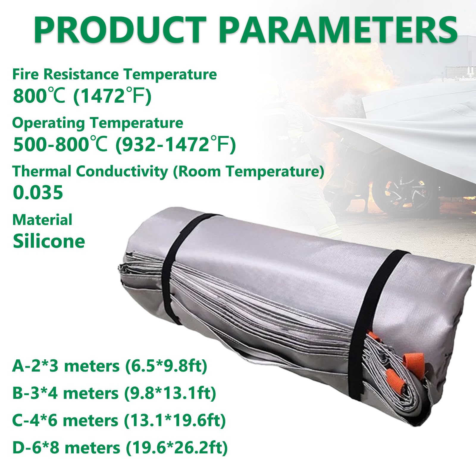 Cubierta De BateríA De Litio IgníFuga, Manta IgníFuga For Coche, Manta IgníFuga Ice De Seguridad Anti-Incendios, Manta De Fuego para Scooter EléCtrico Y Bicicleta EléCtrica A