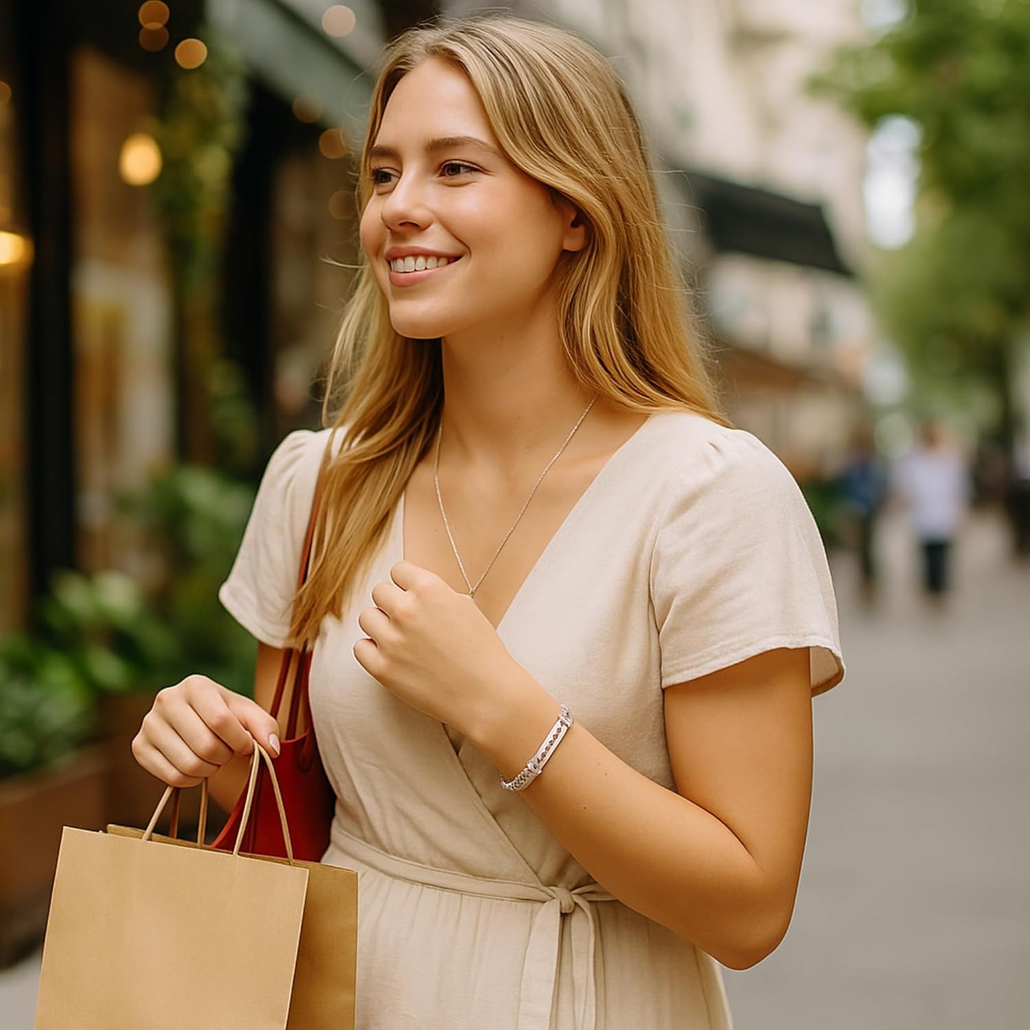 Personalized Engraved Bracelet for Women and Men – Stainless Steel Stretch Beaded Bracelet with Motivational Quote–Adjustable Inspirational Jewelry for Gifts, Let Them Message (Silver) - Image 6