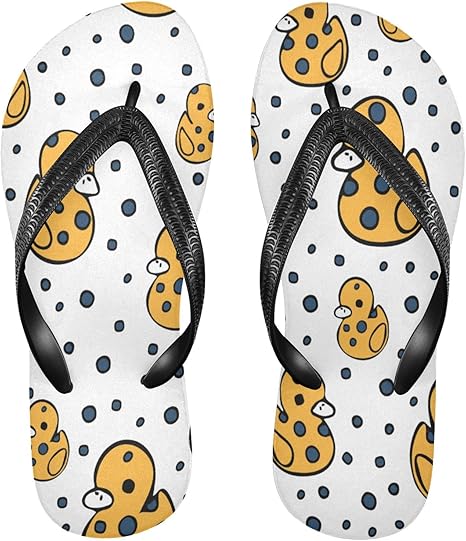 yellow dot flip flops