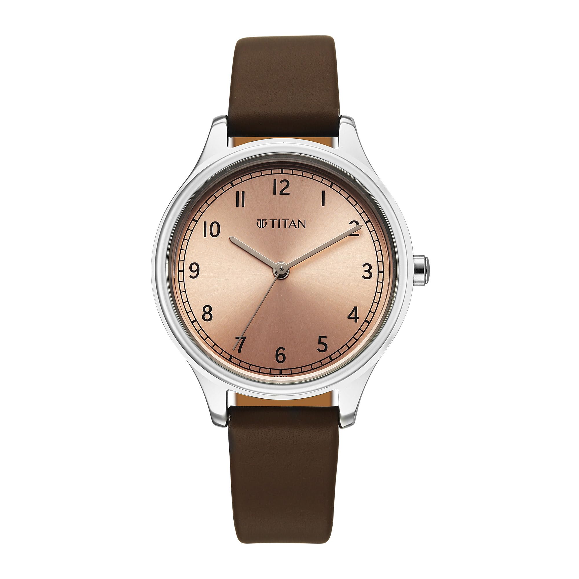 Workwear Quartz Analog Rose Gold Dial Brown Colour Leather Strap Watch for Women-image-21