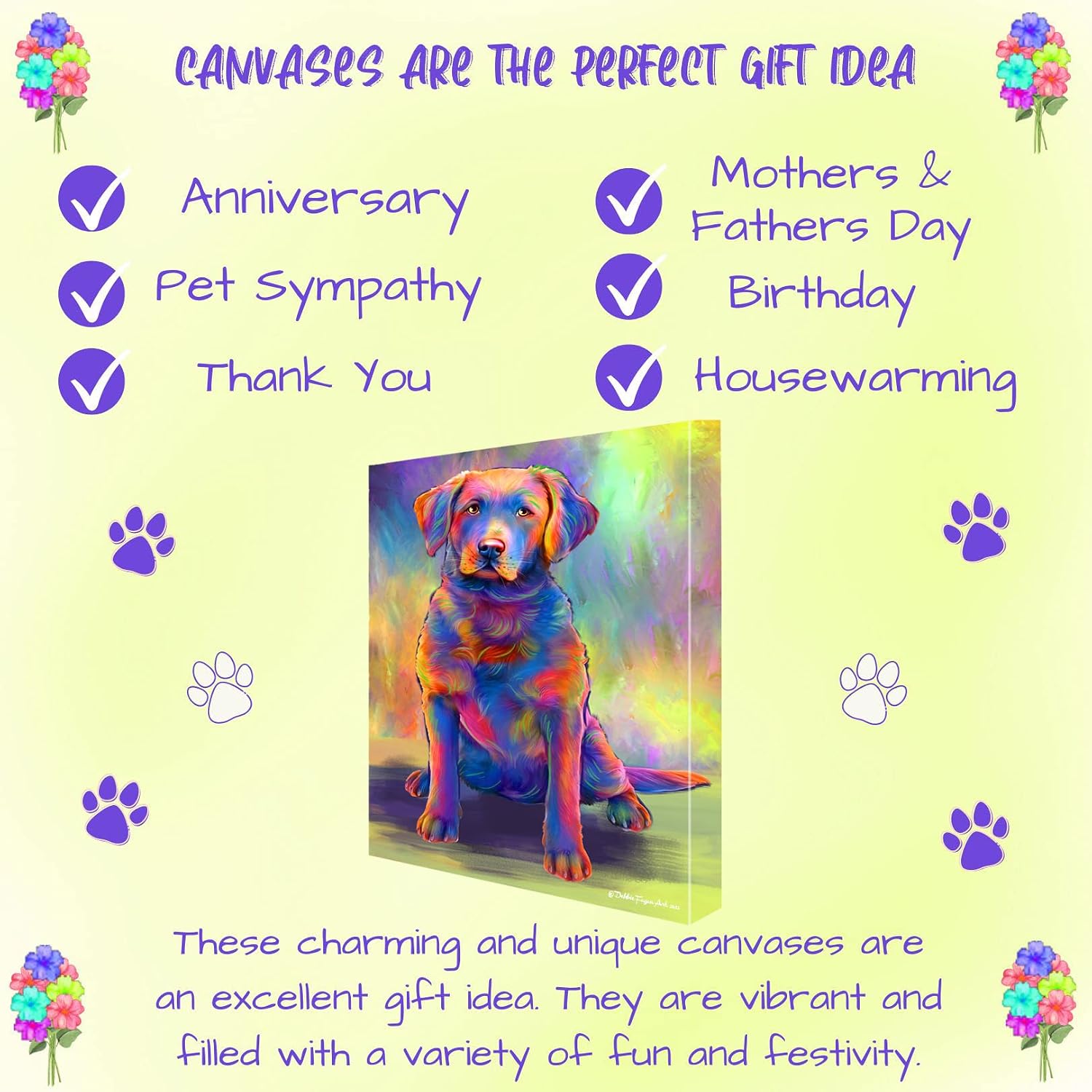 Doggie of the Day Paradise Wave with Chesapeake Bay Retriever Dogs Canvas Wall Art - Premium Quality Ready to Hang Room Decor - Flat Rolled 11" x 14"
